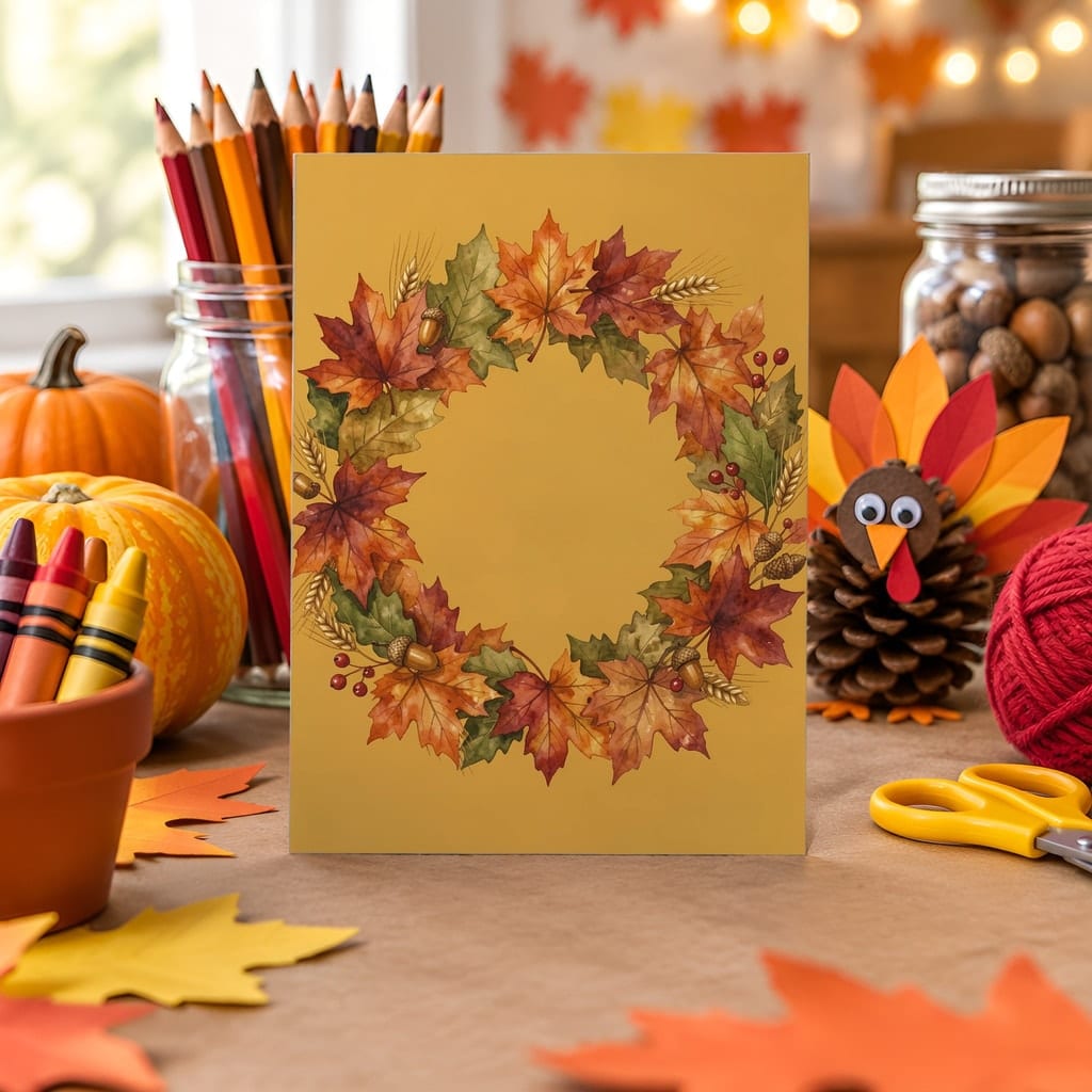 Thanksgiving Card Mockup Bundle — 20 Harvest Orange and Cranberry 5x7 Greeting Card PSD Mockups: mockup scene 18 of 20