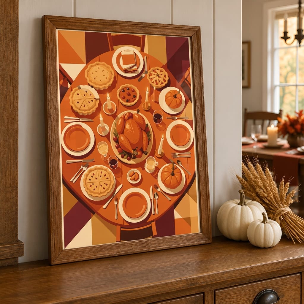 Thanksgiving Frame Mockup Bundle — Farmhouse Autumn Wall Art PSD Templates (40 Scenes) — first mockup scene from the pack