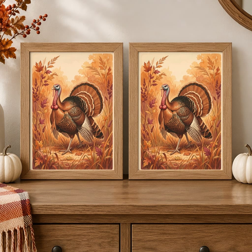 Thanksgiving Frame Mockup Bundle — Farmhouse Autumn Wall Art PSD Templates (40 Scenes): mockup scene 12 of 40