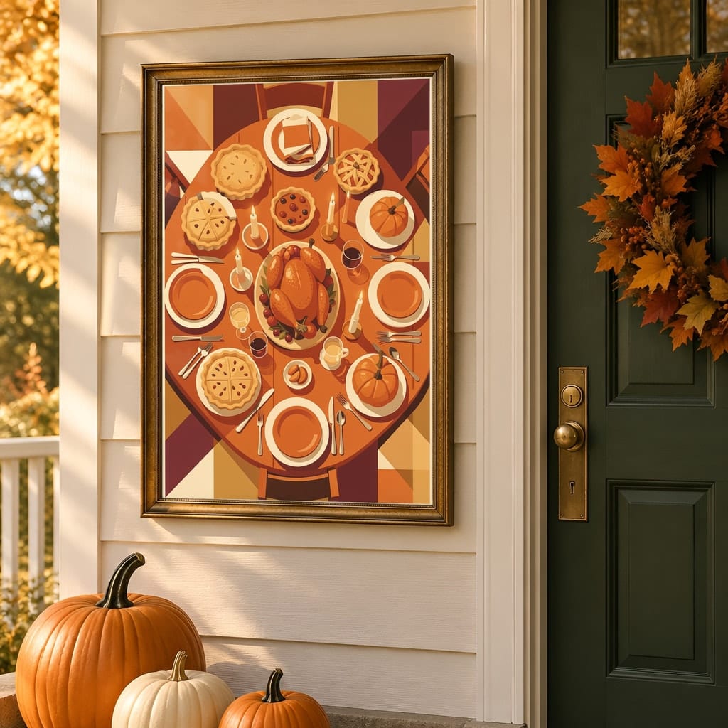 Thanksgiving Frame Mockup Bundle — Farmhouse Autumn Wall Art PSD Templates (40 Scenes): mockup scene 14 of 40