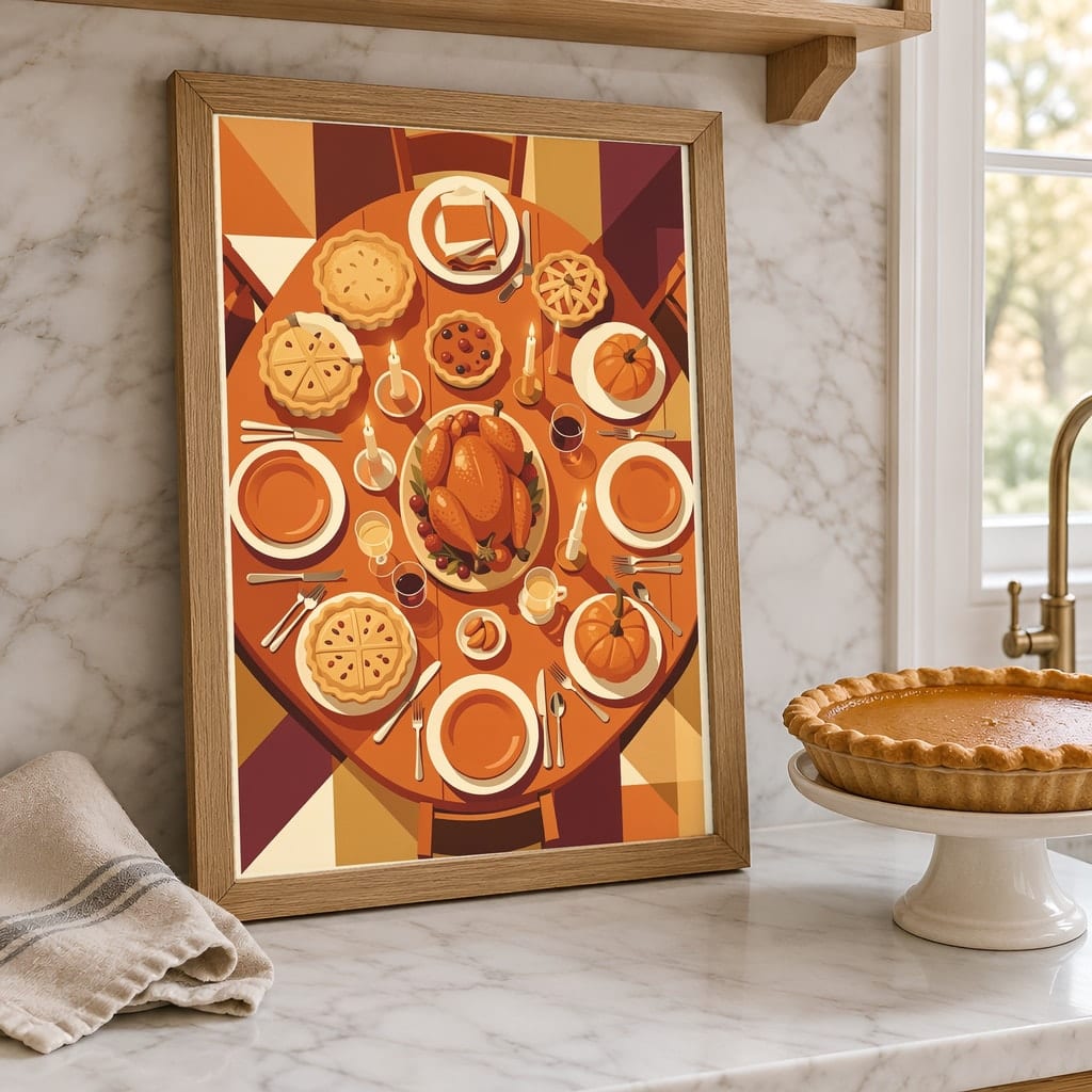 Thanksgiving Frame Mockup Bundle — Farmhouse Autumn Wall Art PSD Templates (40 Scenes): mockup scene 15 of 40
