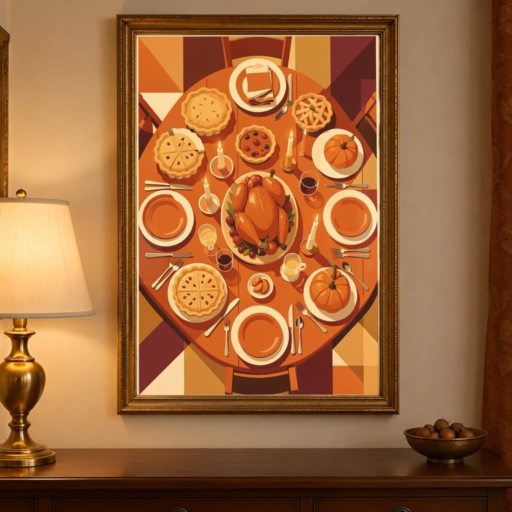 Thanksgiving Frame Mockup Bundle — Farmhouse Autumn Wall Art PSD Templates (40 Scenes): mockup scene 16 of 40