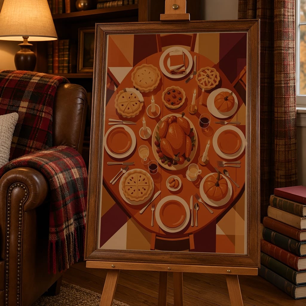 Thanksgiving Frame Mockup Bundle — Farmhouse Autumn Wall Art PSD Templates (40 Scenes): mockup scene 18 of 40