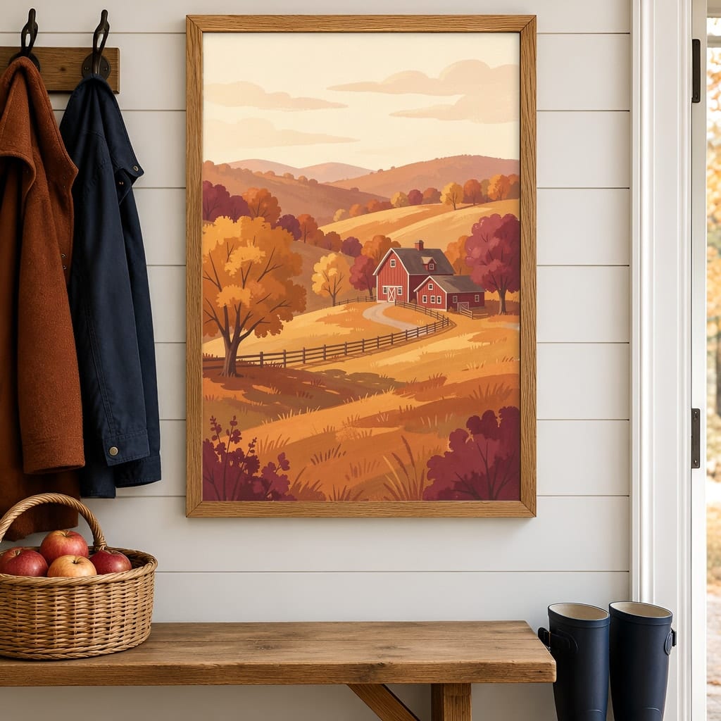Thanksgiving Frame Mockup Bundle — Farmhouse Autumn Wall Art PSD Templates (40 Scenes): mockup scene 20 of 40
