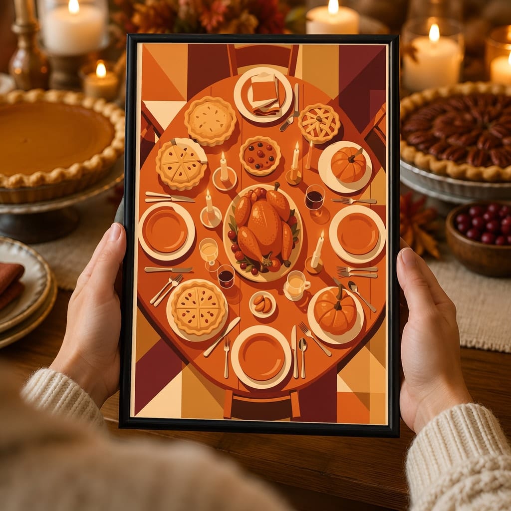 Thanksgiving Frame Mockup Bundle — Farmhouse Autumn Wall Art PSD Templates (40 Scenes): mockup scene 21 of 40