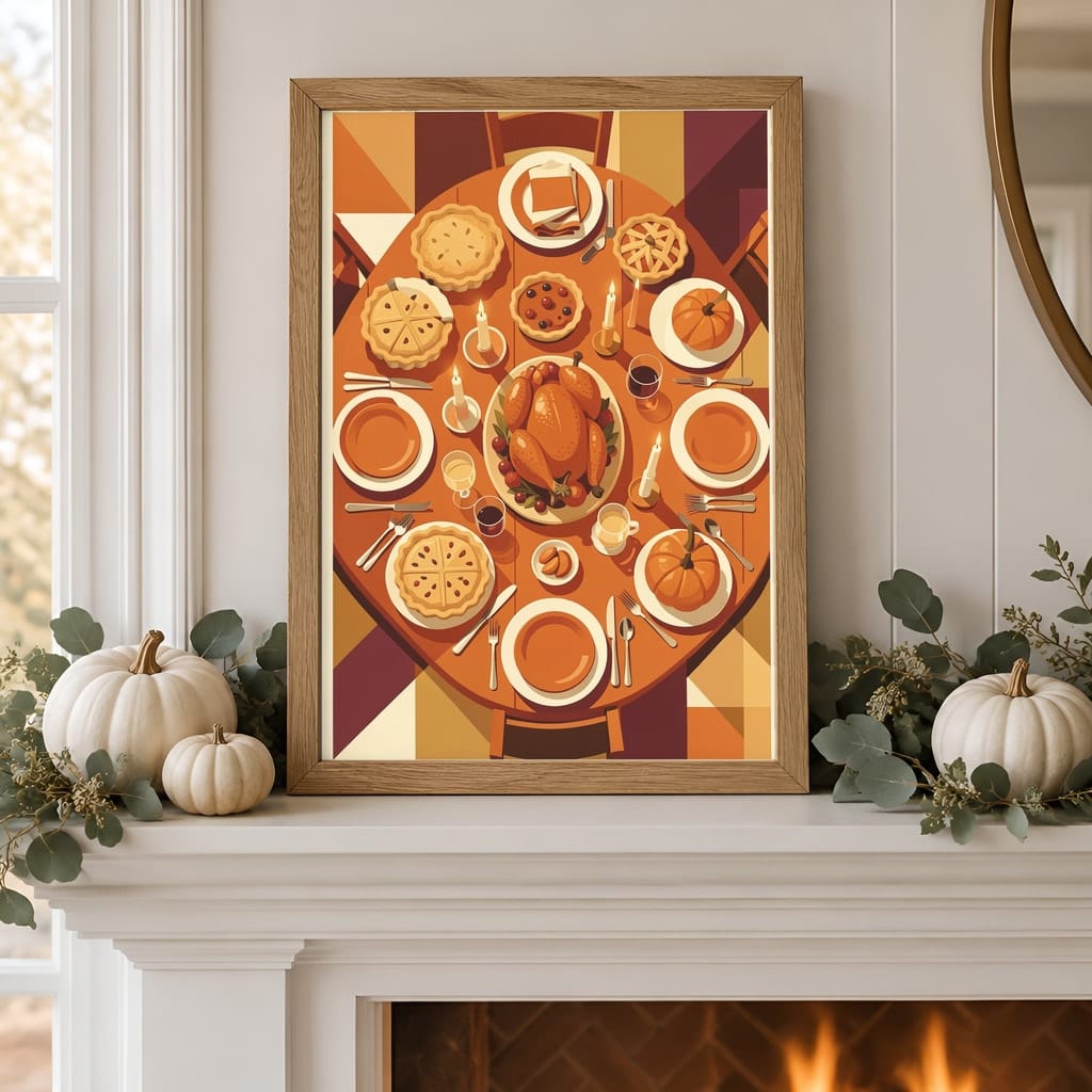 Thanksgiving Frame Mockup Bundle — Farmhouse Autumn Wall Art PSD Templates (40 Scenes): mockup scene 22 of 40