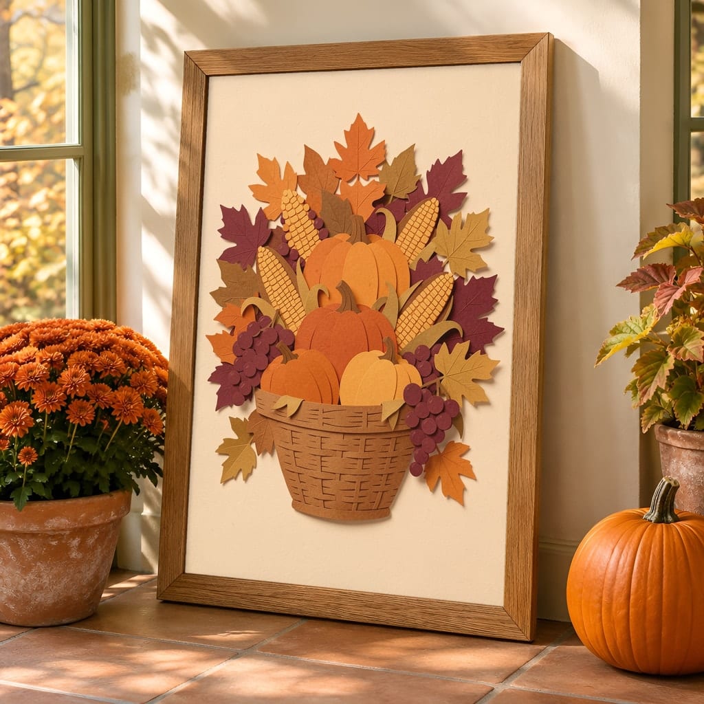 Thanksgiving Frame Mockup Bundle — Farmhouse Autumn Wall Art PSD Templates (40 Scenes): mockup scene 24 of 40