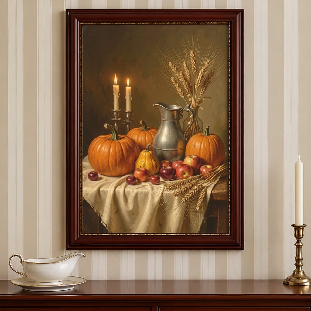 Thanksgiving Frame Mockup Bundle — Farmhouse Autumn Wall Art PSD Templates (40 Scenes): mockup scene 25 of 40