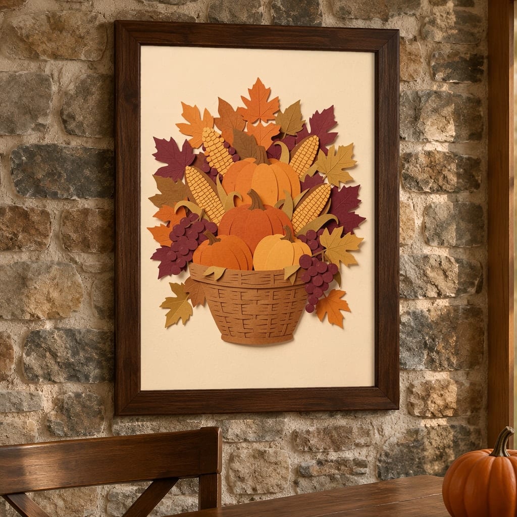 Thanksgiving Frame Mockup Bundle — Farmhouse Autumn Wall Art PSD Templates (40 Scenes): mockup scene 29 of 40