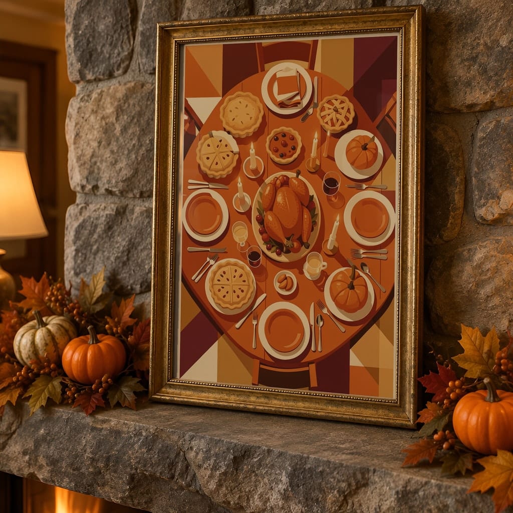Thanksgiving Frame Mockup Bundle — Farmhouse Autumn Wall Art PSD Templates (40 Scenes): mockup scene 3 of 40