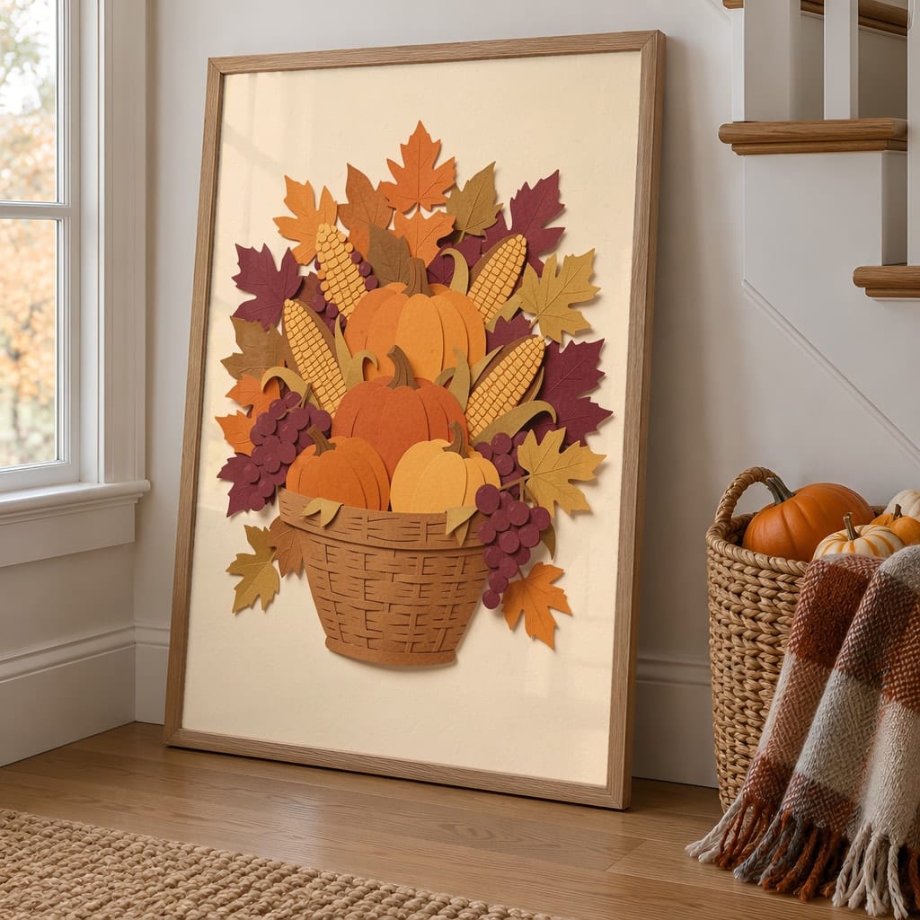 Thanksgiving Frame Mockup Bundle — Farmhouse Autumn Wall Art PSD Templates (40 Scenes): mockup scene 30 of 40