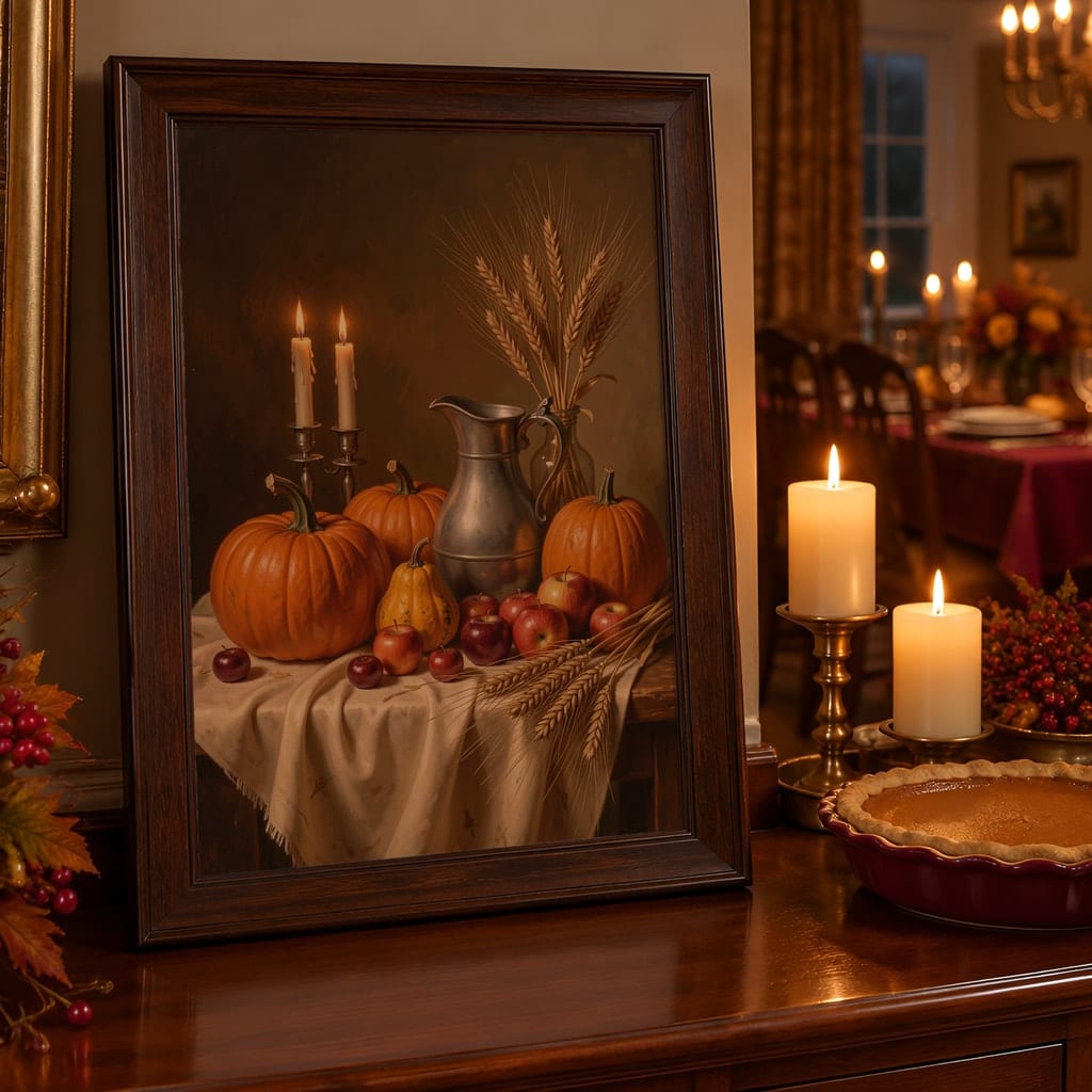 Thanksgiving Frame Mockup Bundle — Farmhouse Autumn Wall Art PSD Templates (40 Scenes): mockup scene 32 of 40