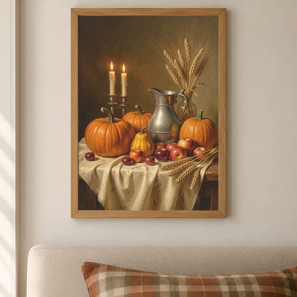 Thanksgiving Frame Mockup Bundle — Farmhouse Autumn Wall Art PSD Templates (40 Scenes): mockup scene 34 of 40