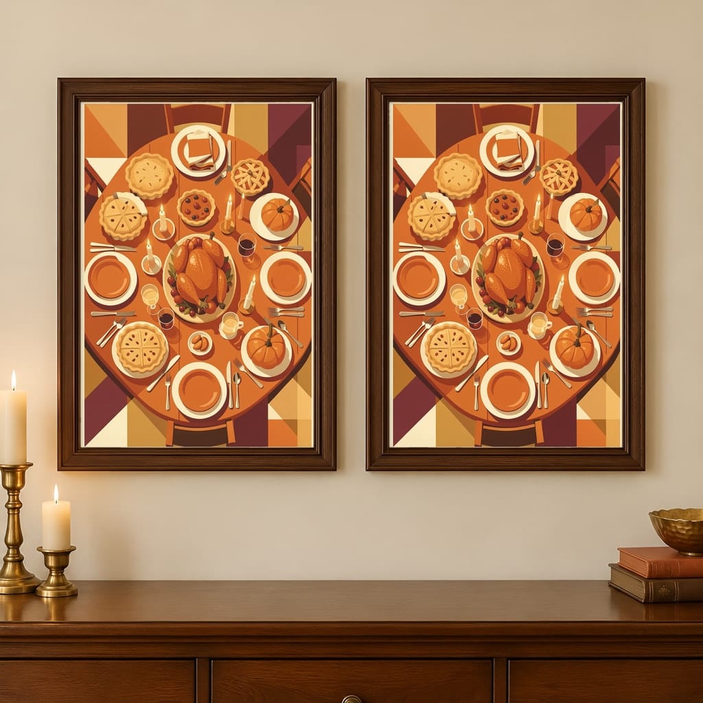 Thanksgiving Frame Mockup Bundle — Farmhouse Autumn Wall Art PSD Templates (40 Scenes): mockup scene 35 of 40