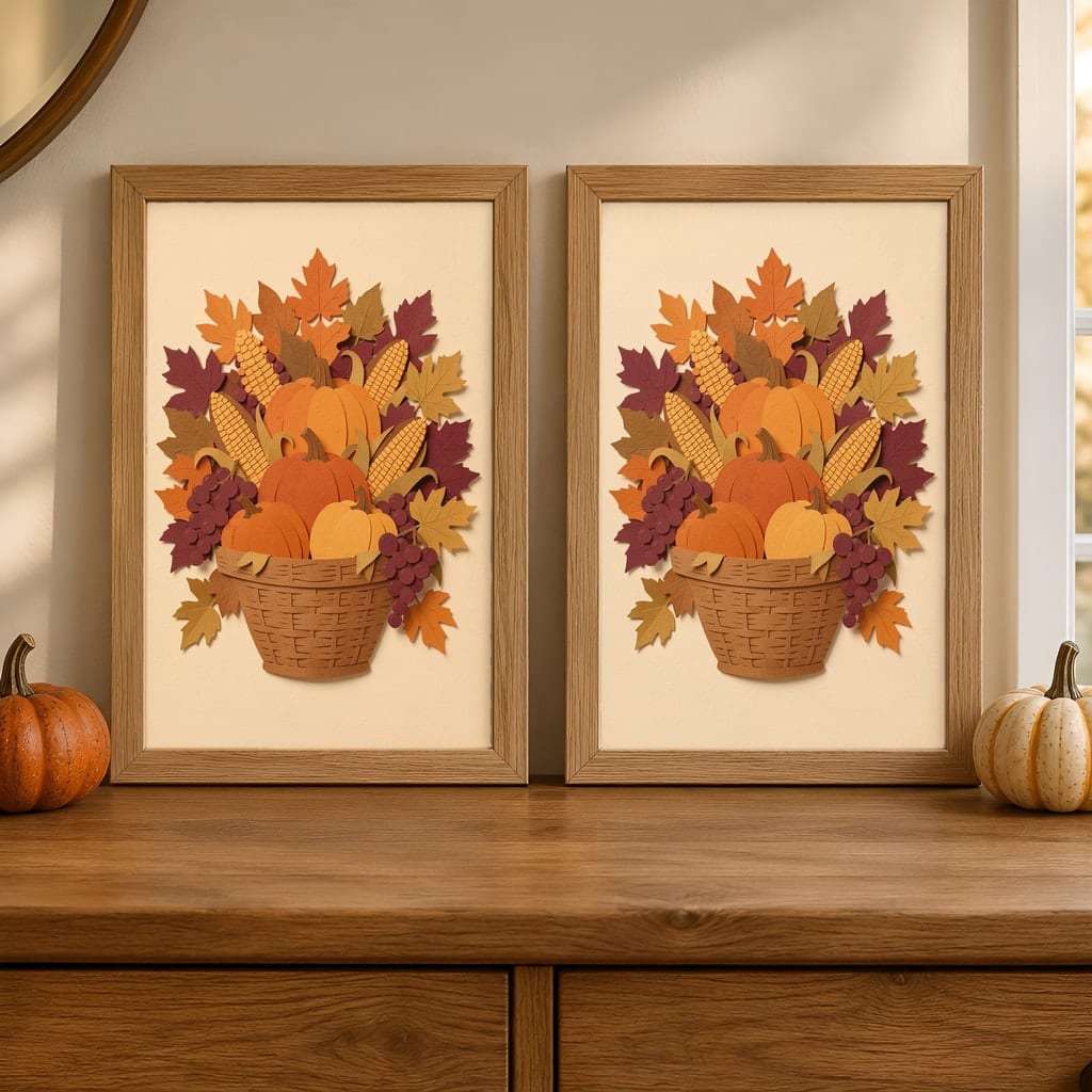 Thanksgiving Frame Mockup Bundle — Farmhouse Autumn Wall Art PSD Templates (40 Scenes): mockup scene 36 of 40