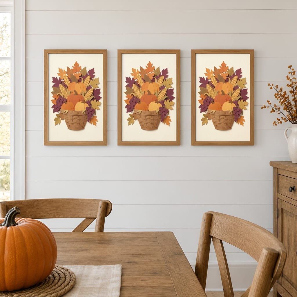 Thanksgiving Frame Mockup Bundle — Farmhouse Autumn Wall Art PSD Templates (40 Scenes): mockup scene 38 of 40