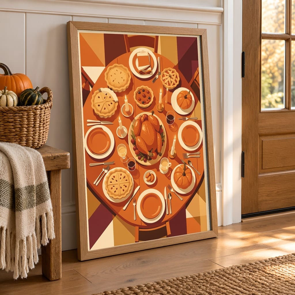 Thanksgiving Frame Mockup Bundle — Farmhouse Autumn Wall Art PSD Templates (40 Scenes): mockup scene 4 of 40