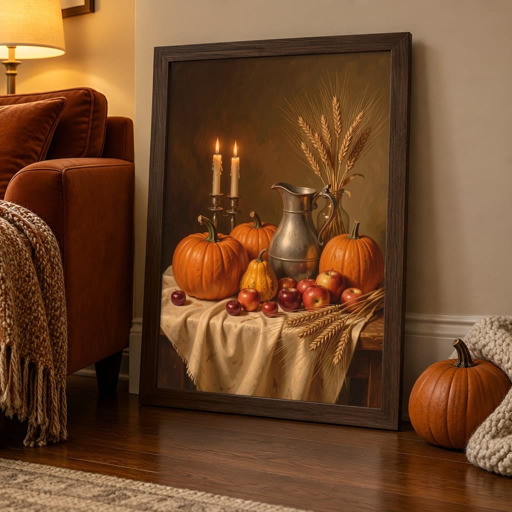 Thanksgiving Frame Mockup Bundle — Farmhouse Autumn Wall Art PSD Templates (40 Scenes): mockup scene 40 of 40