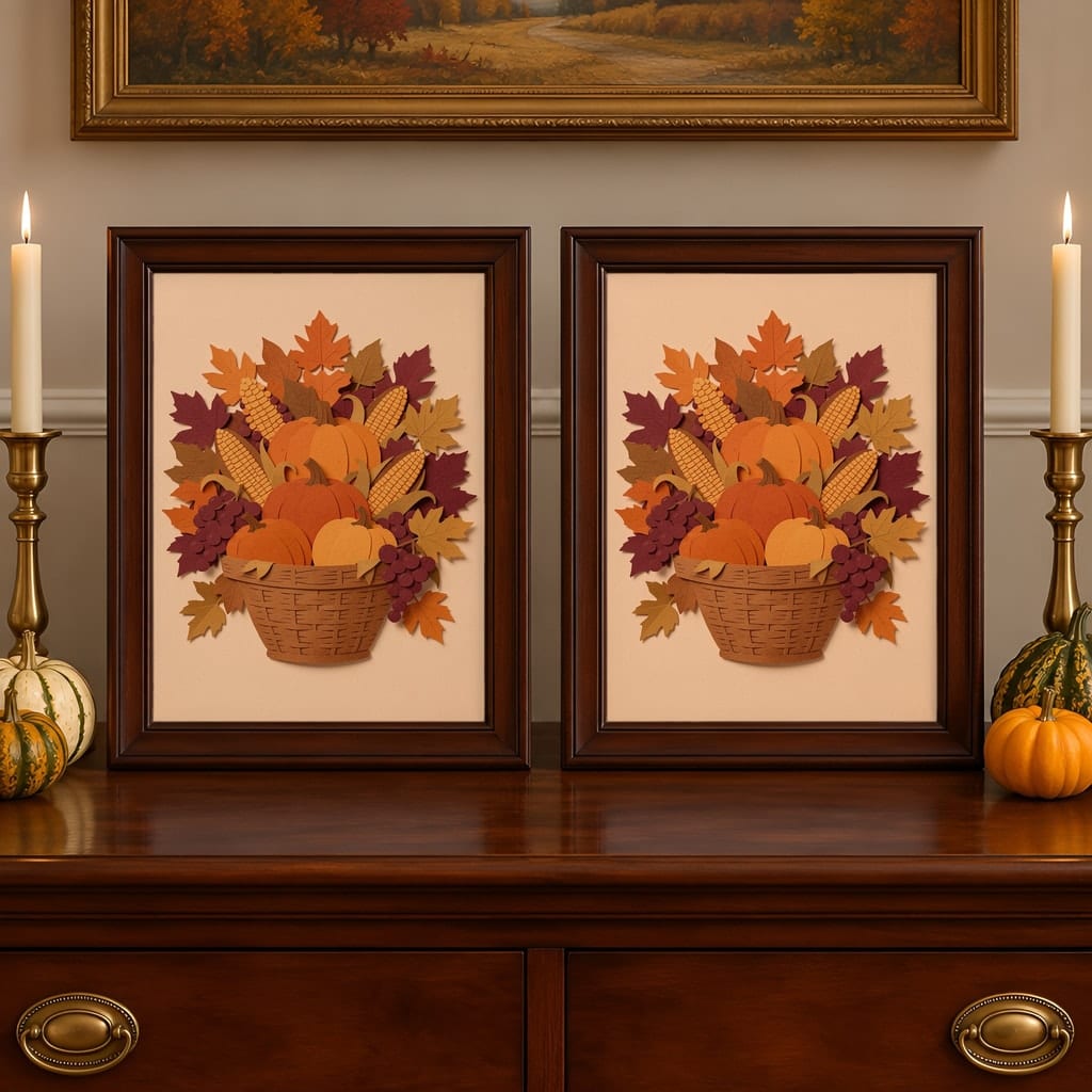 Thanksgiving Frame Mockup Bundle — Farmhouse Autumn Wall Art PSD Templates (40 Scenes): mockup scene 5 of 40