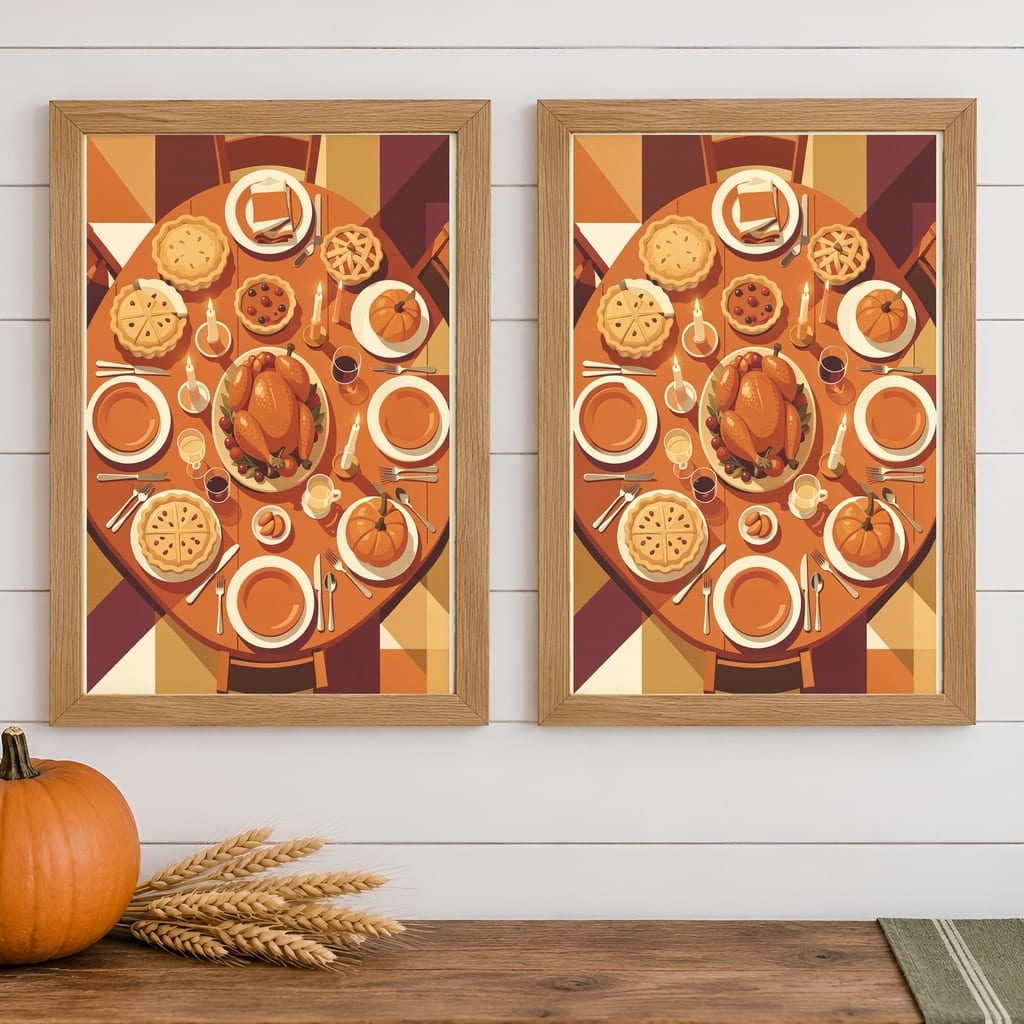 Thanksgiving Frame Mockup Bundle — Farmhouse Autumn Wall Art PSD Templates (40 Scenes): mockup scene 6 of 40