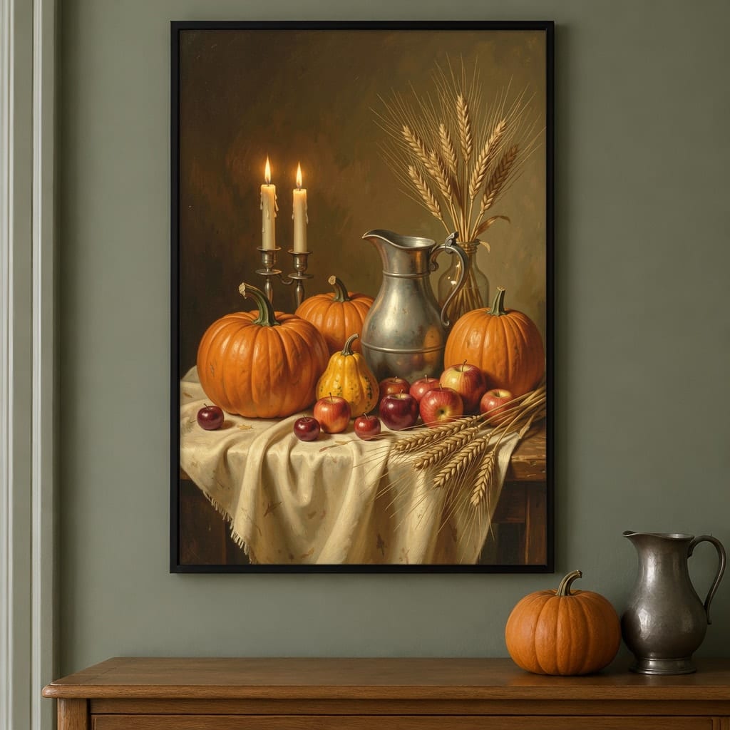 Thanksgiving Frame Mockup Bundle — Farmhouse Autumn Wall Art PSD Templates (40 Scenes): mockup scene 8 of 40
