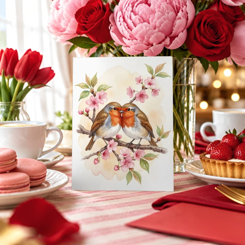 Valentines Card Mockup Bundle — 20 Red and Pink 5x7 Greeting Card PSD Mockups: mockup scene 12 of 20