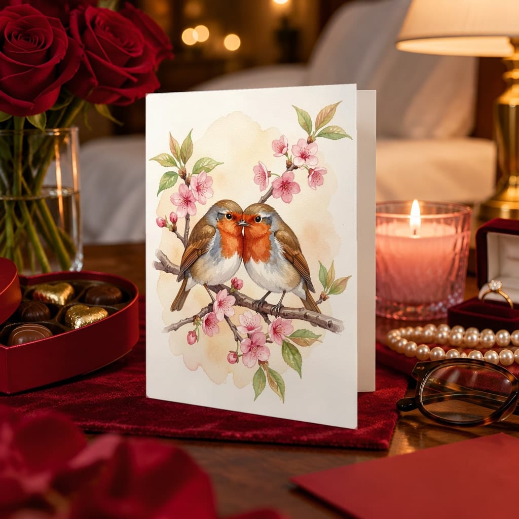 Valentines Card Mockup Bundle — 20 Red and Pink 5x7 Greeting Card PSD Mockups: mockup scene 13 of 20