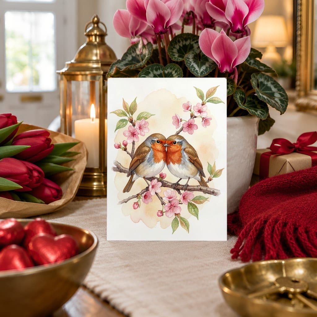 Valentines Card Mockup Bundle — 20 Red and Pink 5x7 Greeting Card PSD Mockups: mockup scene 18 of 20