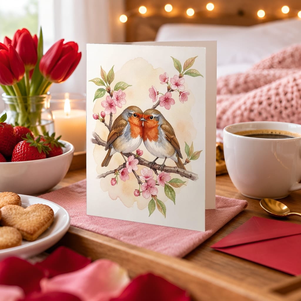 Valentines Card Mockup Bundle — 20 Red and Pink 5x7 Greeting Card PSD Mockups: mockup scene 2 of 20