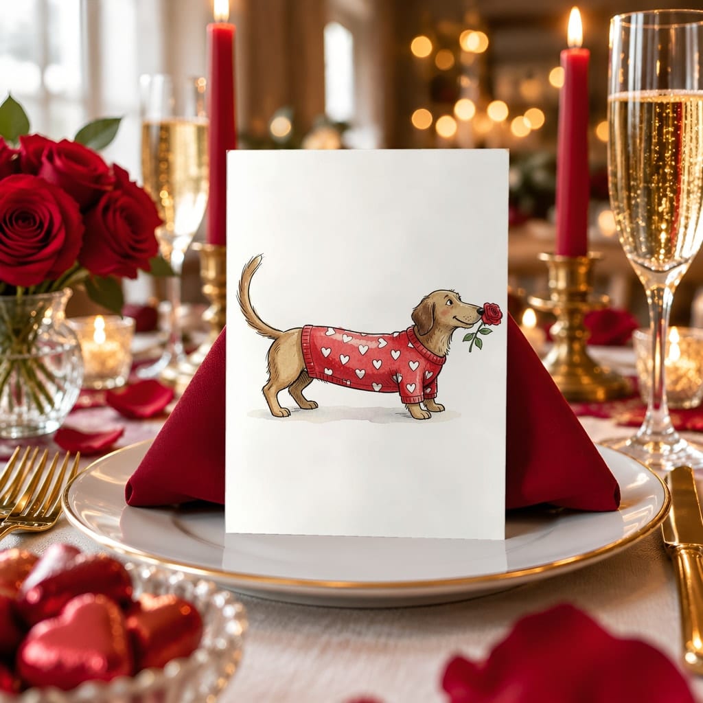 Valentines Card Mockup Bundle — 20 Red and Pink 5x7 Greeting Card PSD Mockups: mockup scene 3 of 20