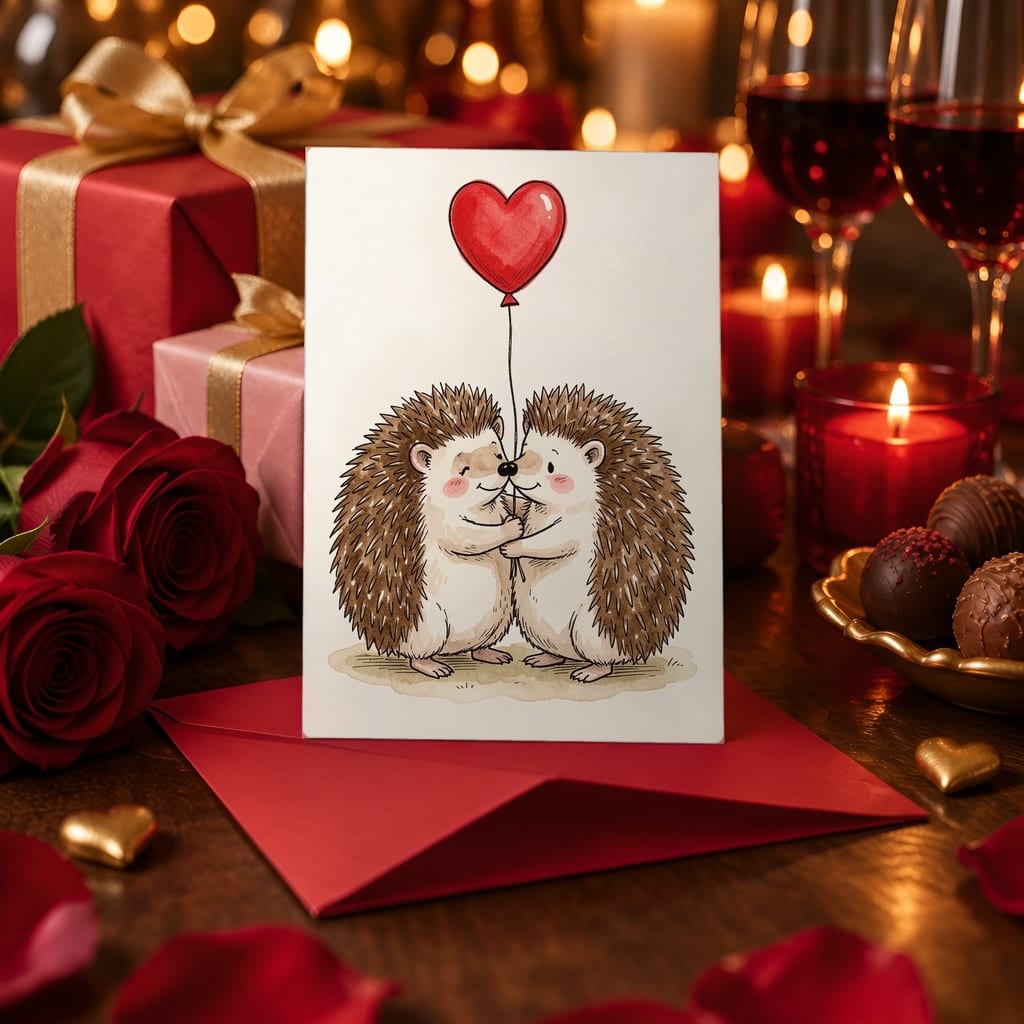 Valentines Card Mockup Bundle — 20 Red and Pink 5x7 Greeting Card PSD Mockups: mockup scene 7 of 20