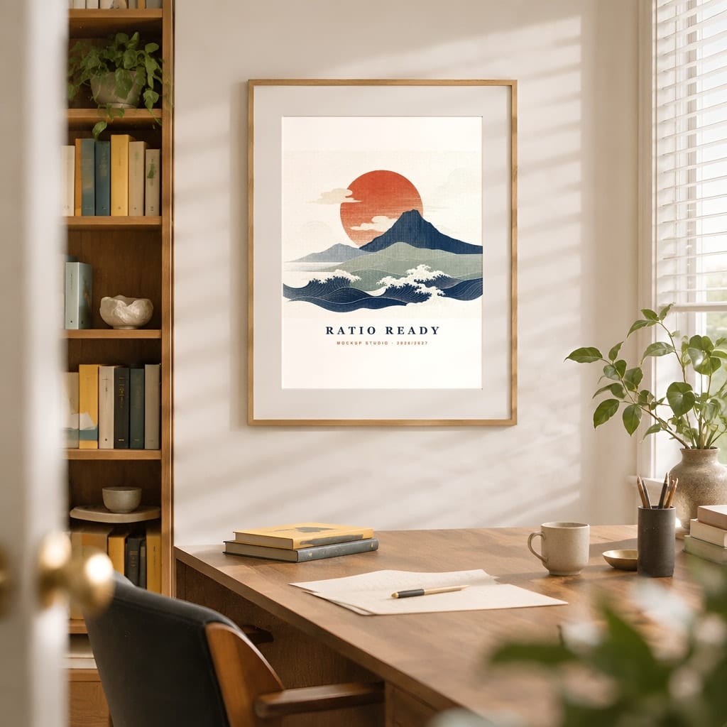Warm Light Frame Mockup Bundle — Vintage Film Look Wall Art PSD Templates (40 Scenes): mockup scene 12 of 40