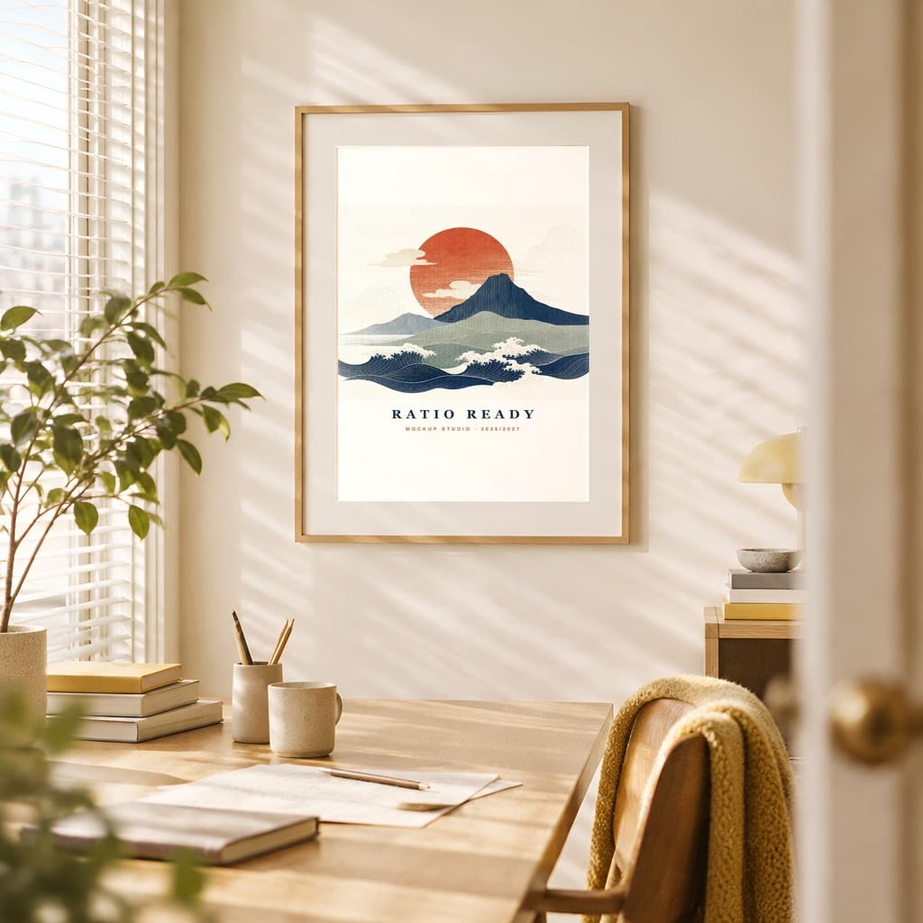 Warm Light Frame Mockup Bundle — Vintage Film Look Wall Art PSD Templates (40 Scenes): mockup scene 16 of 40