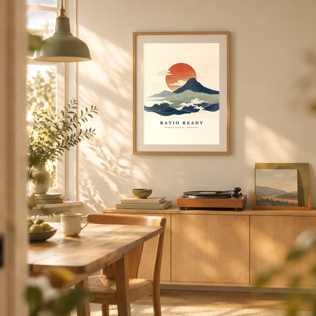 Warm Light Frame Mockup Bundle — Vintage Film Look Wall Art PSD Templates (40 Scenes): mockup scene 18 of 40
