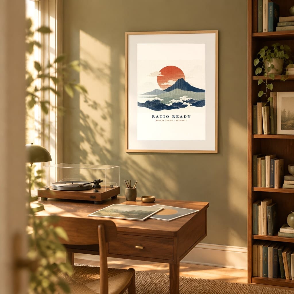 Warm Light Frame Mockup Bundle — Vintage Film Look Wall Art PSD Templates (40 Scenes): mockup scene 22 of 40