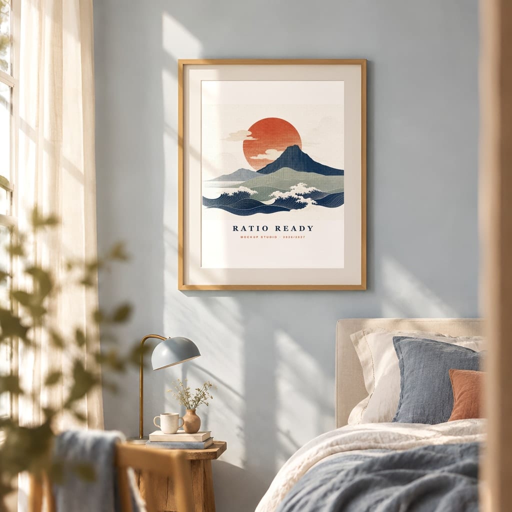 Warm Light Frame Mockup Bundle — Vintage Film Look Wall Art PSD Templates (40 Scenes): mockup scene 23 of 40