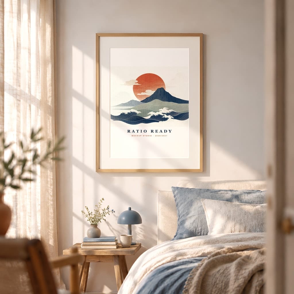 Warm Light Frame Mockup Bundle — Vintage Film Look Wall Art PSD Templates (40 Scenes): mockup scene 3 of 40