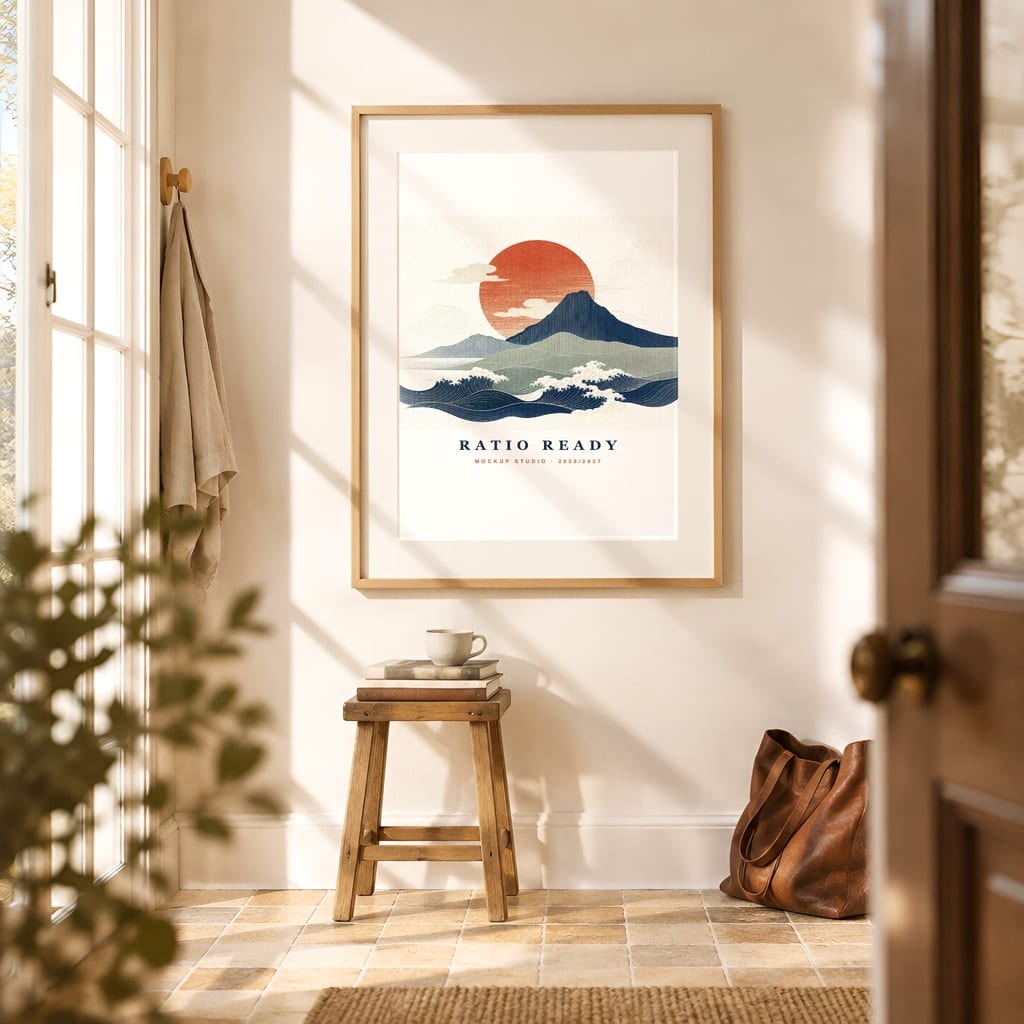 Warm Light Frame Mockup Bundle — Vintage Film Look Wall Art PSD Templates (40 Scenes): mockup scene 5 of 40