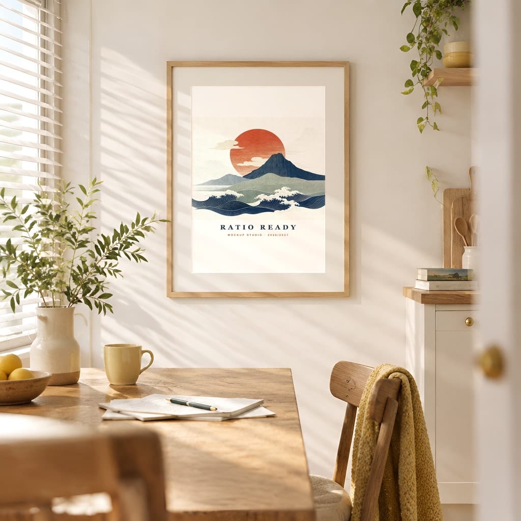 Warm Light Frame Mockup Bundle — Vintage Film Look Wall Art PSD Templates (40 Scenes): mockup scene 8 of 40