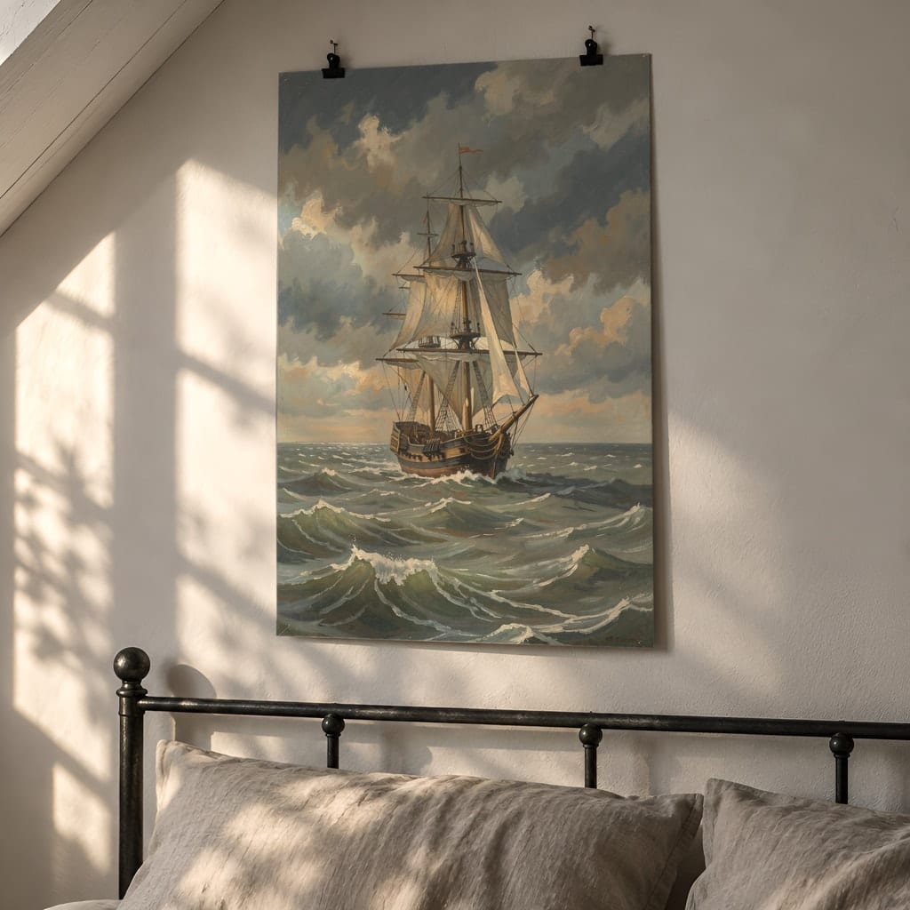 Art Print Mockup Bundle — 20 Vertical Unframed Vintage Wall Art PSD Mockups: mockup scene 10 of 20