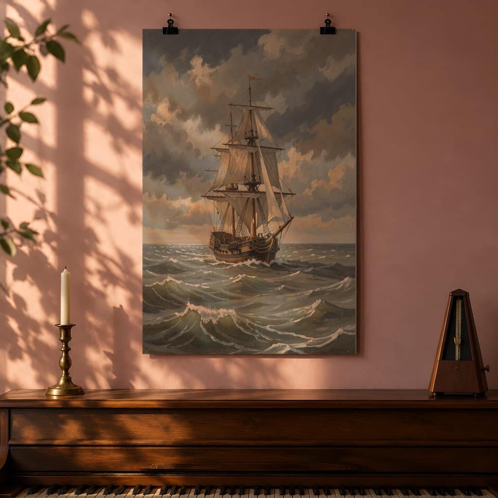 Art Print Mockup Bundle — 20 Vertical Unframed Vintage Wall Art PSD Mockups: mockup scene 12 of 20