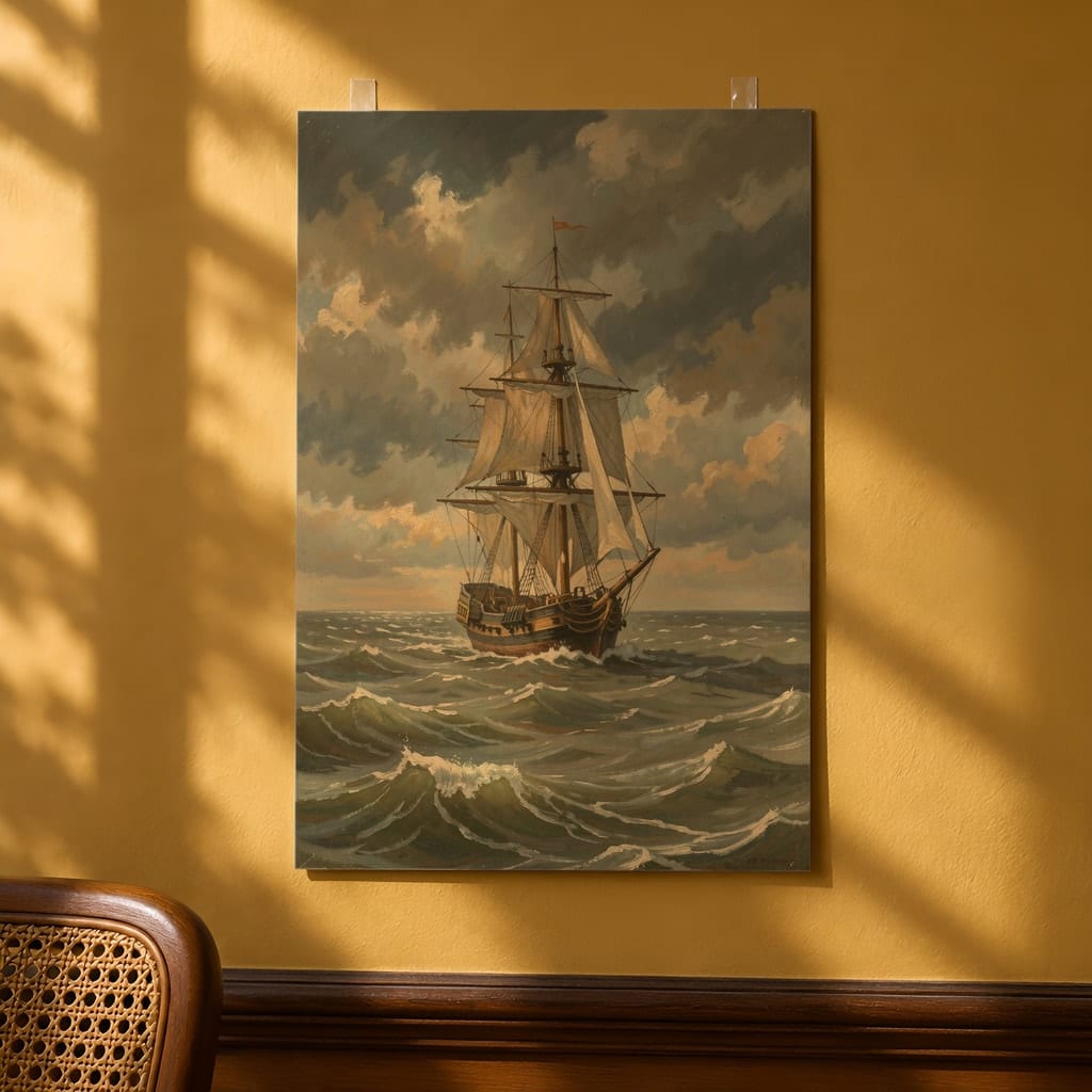 Art Print Mockup Bundle — 20 Vertical Unframed Vintage Wall Art PSD Mockups: mockup scene 4 of 20