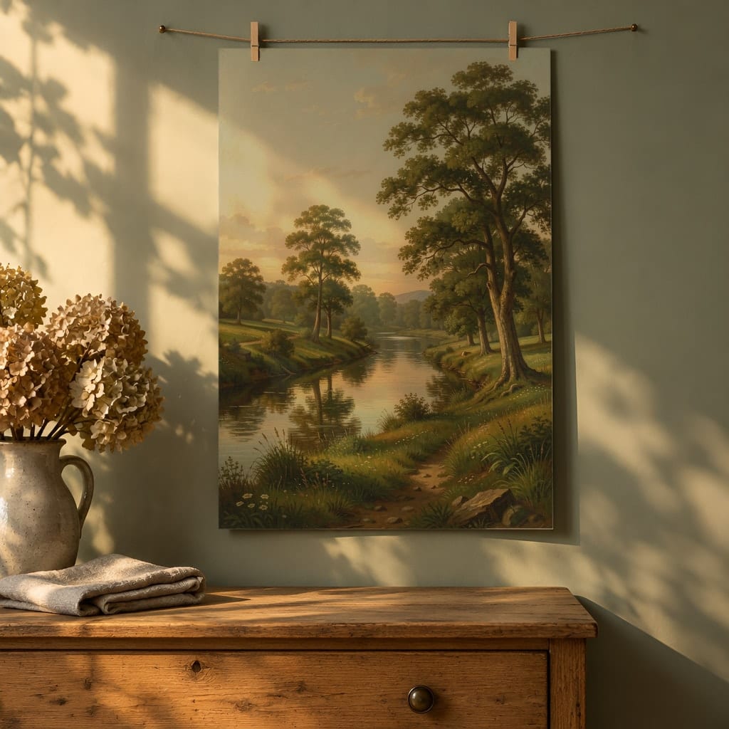 Art Print Mockup Bundle — 20 Vertical Unframed Vintage Wall Art PSD Mockups: mockup scene 5 of 20