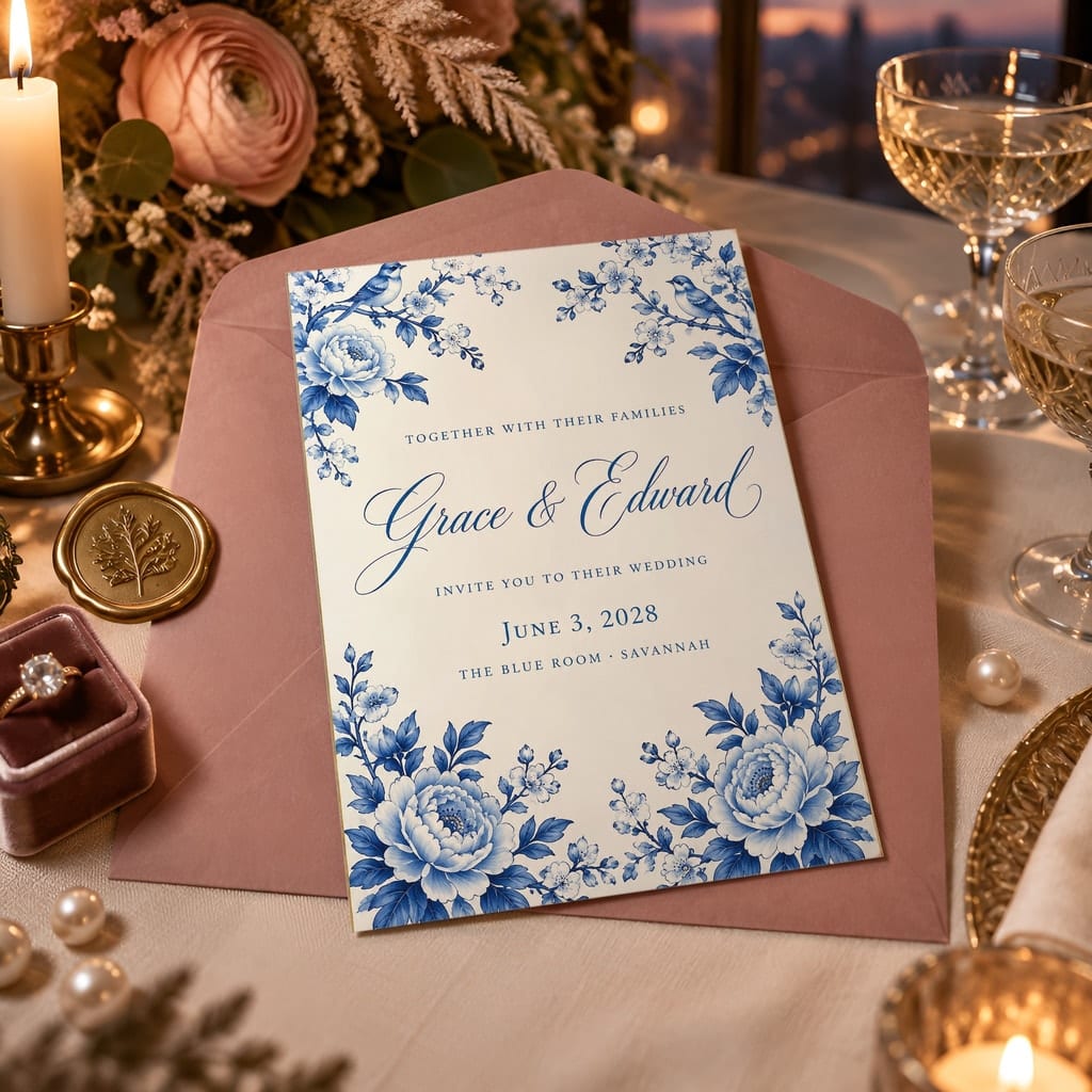 Wedding Invitation Mockup Bundle — 20 Vertical 5x7 Luxury PSD Mockups: mockup scene 12 of 20