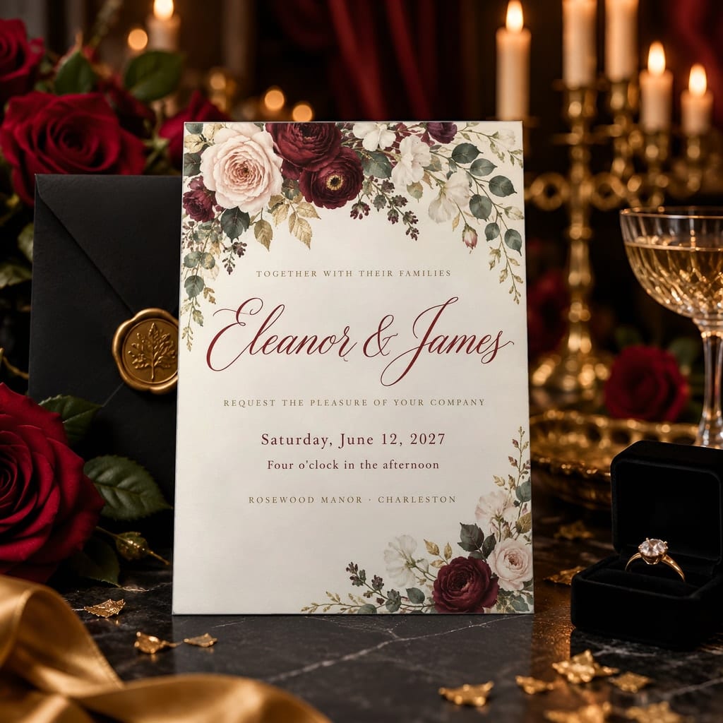 Wedding Invitation Mockup Bundle — 20 Vertical 5x7 Luxury PSD Mockups: mockup scene 15 of 20