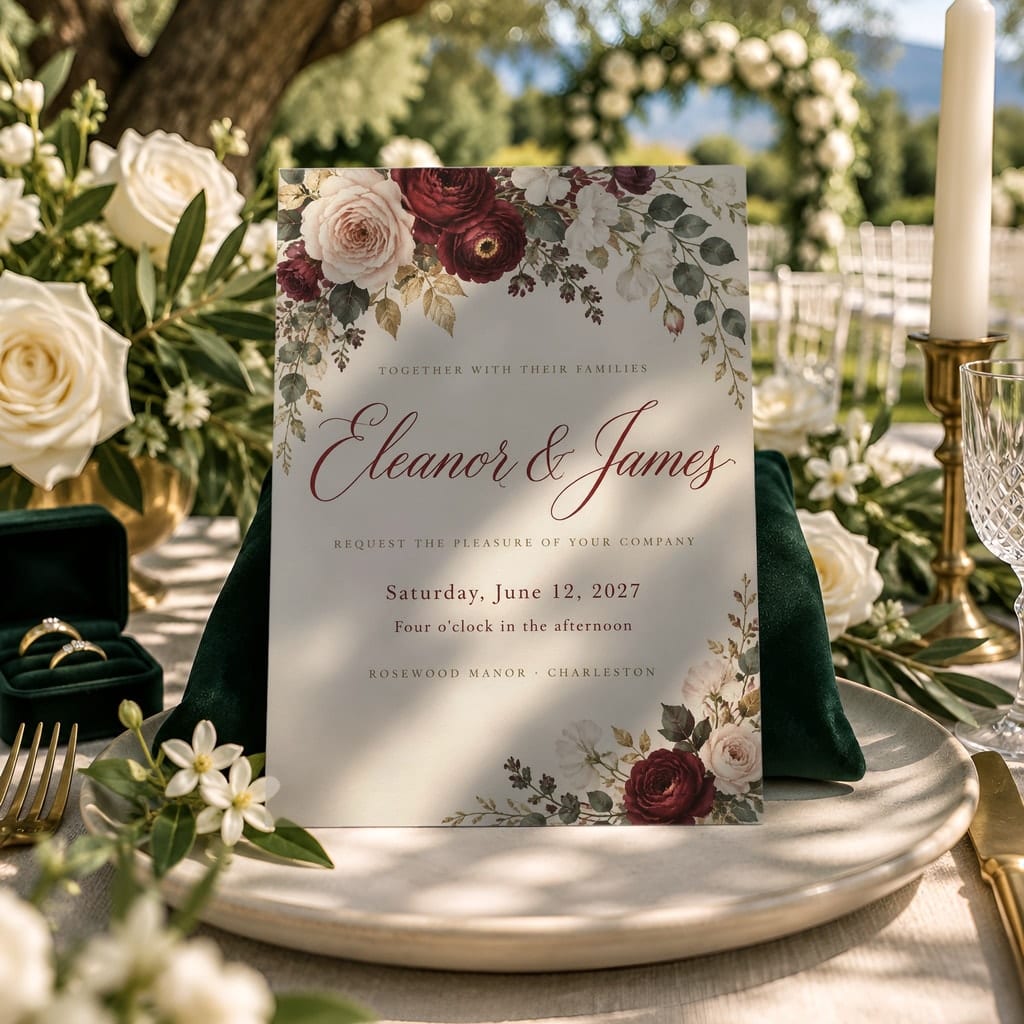 Wedding Invitation Mockup Bundle — 20 Vertical 5x7 Luxury PSD Mockups: mockup scene 2 of 20