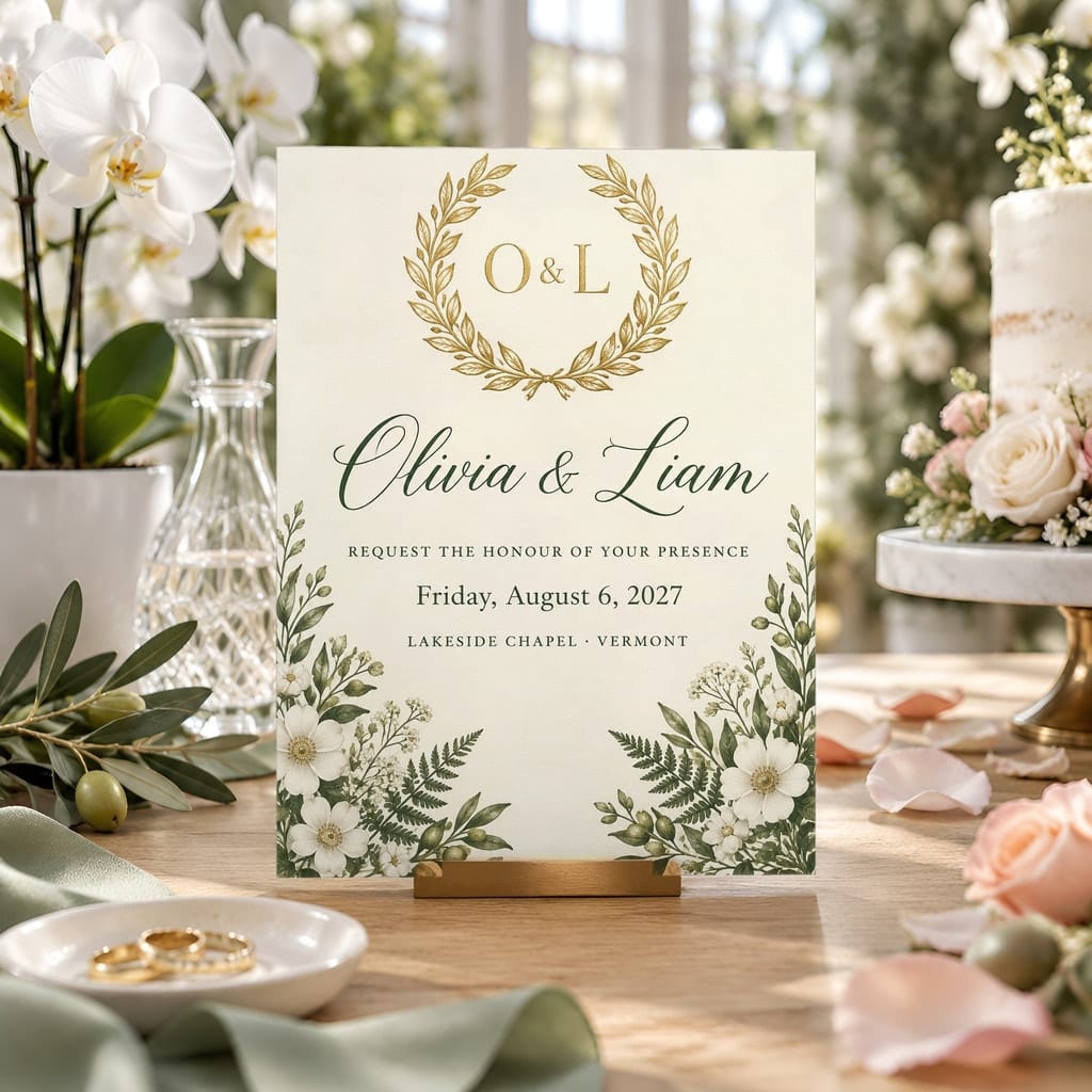 Wedding Invitation Mockup Bundle — 20 Vertical 5x7 Luxury PSD Mockups: mockup scene 5 of 20