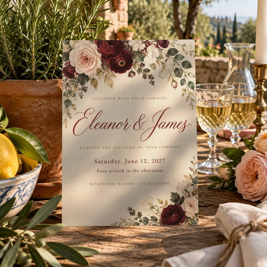 Wedding Invitation Mockup Bundle — 20 Vertical 5x7 Luxury PSD Mockups: mockup scene 6 of 20