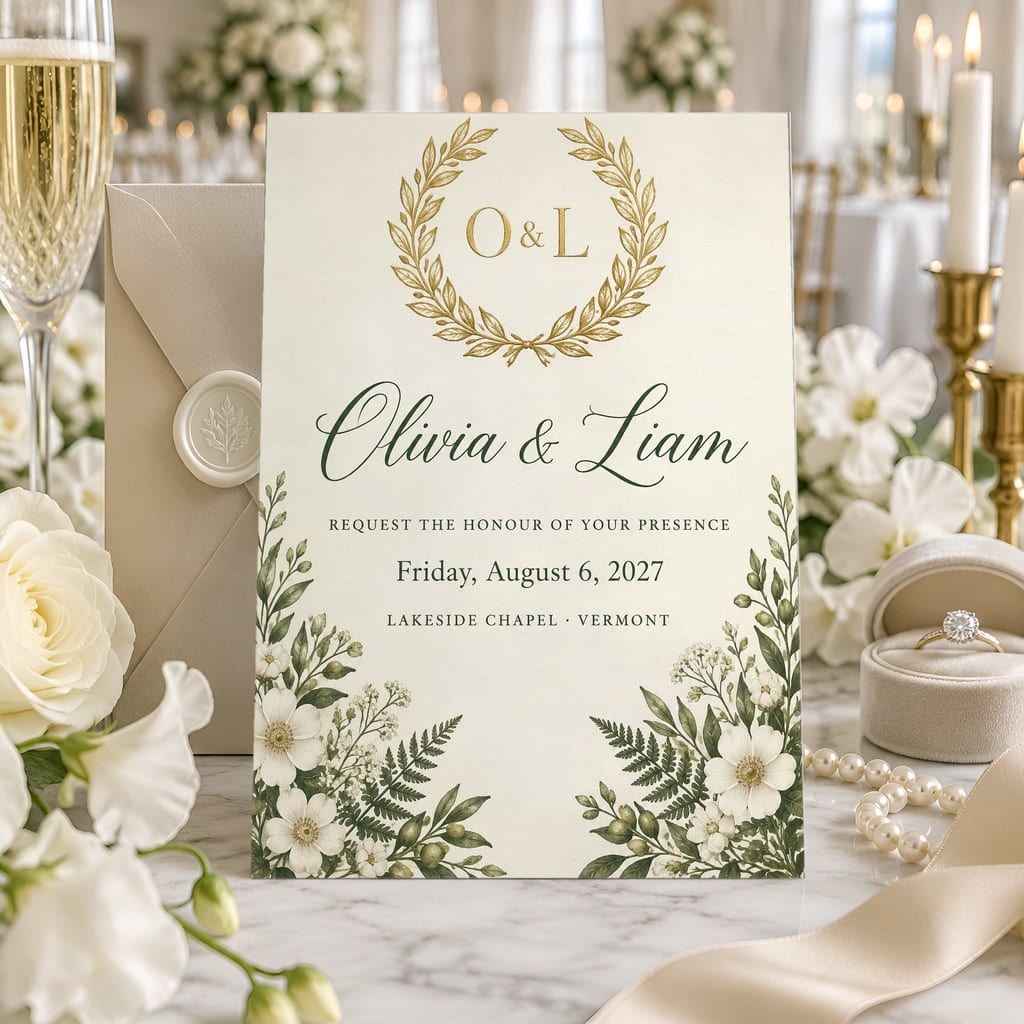 Wedding Invitation Mockup Bundle — 20 Vertical 5x7 Luxury PSD Mockups: mockup scene 7 of 20