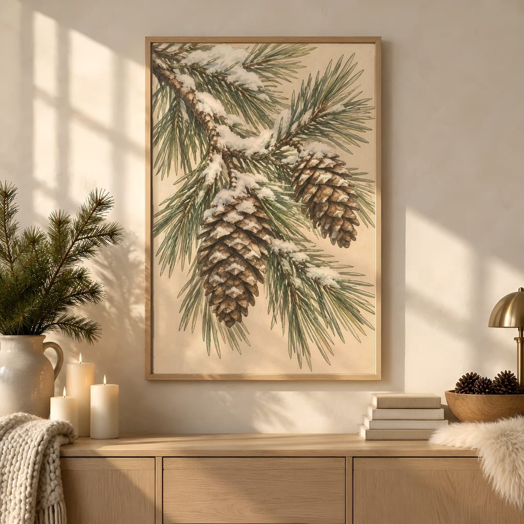 Winter Frame Mockup Bundle — 40 Vertical White and Wool Wall Art PSD Mockups — first mockup scene from the pack